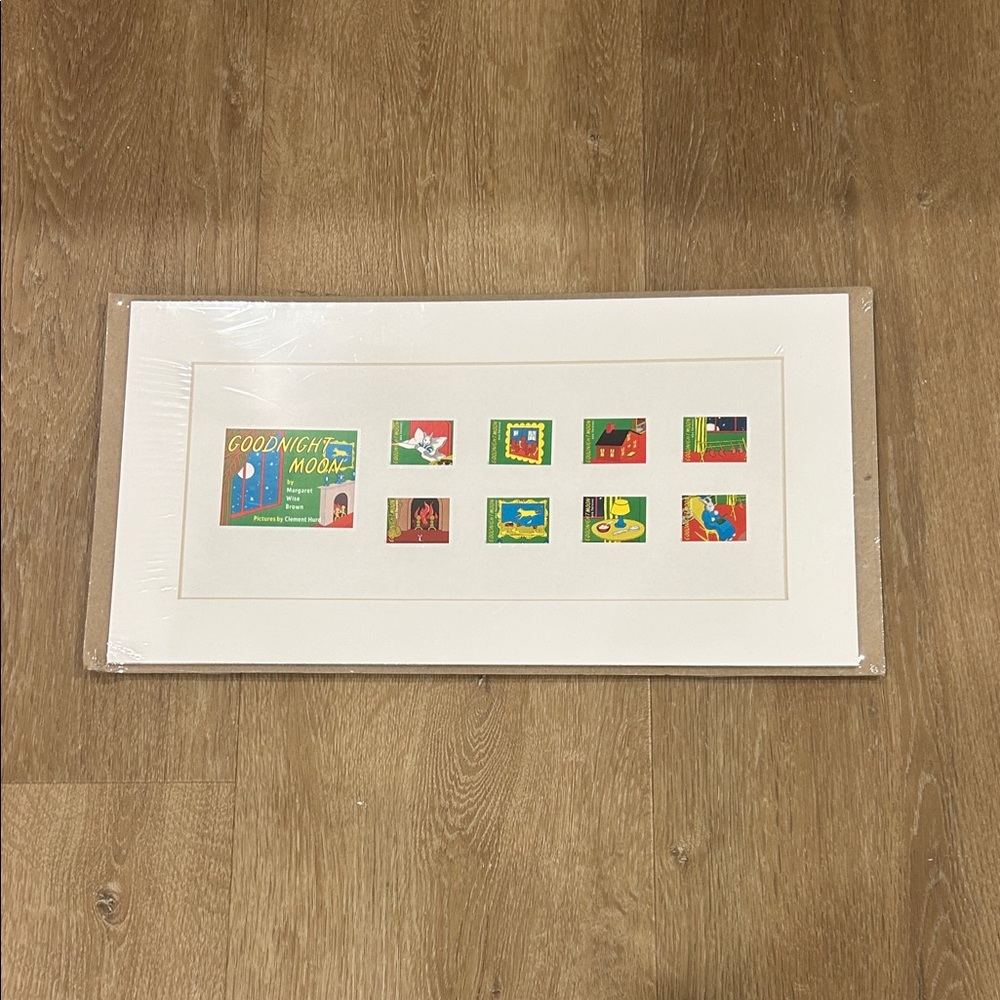 NWT Matted Goodnight Moon Stamps - Colorful Nursery Art